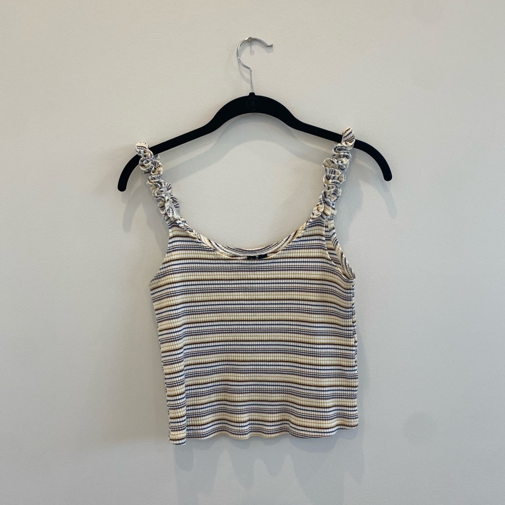 Stripped Shirt With Ruffles on Straps
